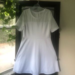 NY Collection White Dress Sheer Shoulder Detail
